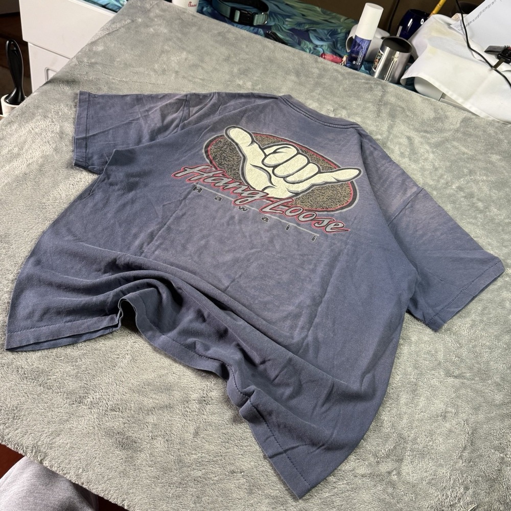 VTG 90s Hang Loose T Shirt Hawaii Surf Single Stitch Men XL Made In USA Faded